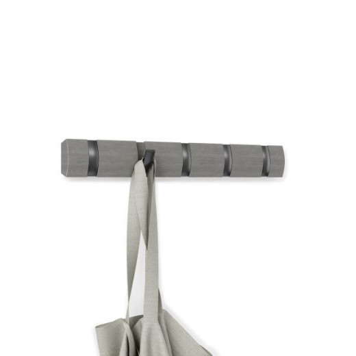 Umbra flip hooks wall rail, grey color