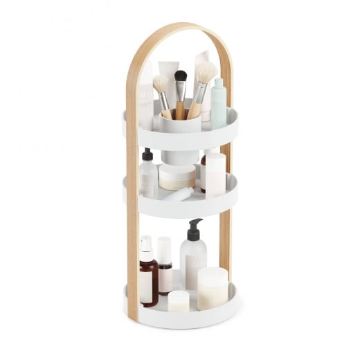 Umbra bellwood organizer, white and beige color