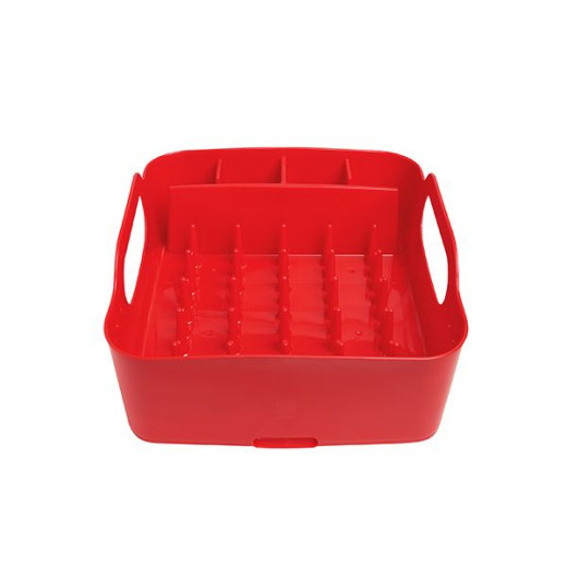 Umbra tub dish drying rack, red