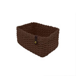 Weva cosmopolitan faux rattan storage basket , dark brown