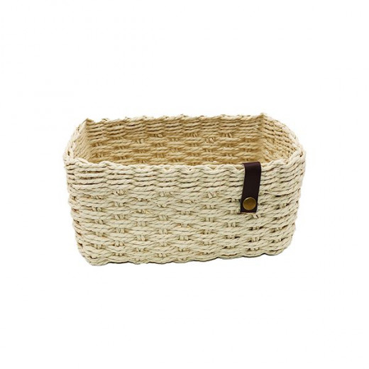Weva stack faux rattan storage basket set, ivory color, 3 pieces