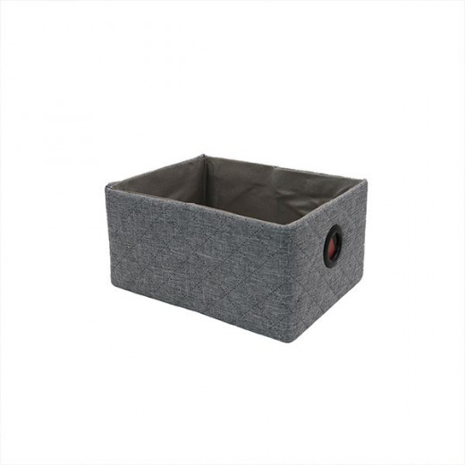Weva hammer foldable textile storage basket, 19x26x13 cm, grey