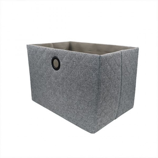 Weva hammer foldable textile storage basket, 38x26x25 cm, grey