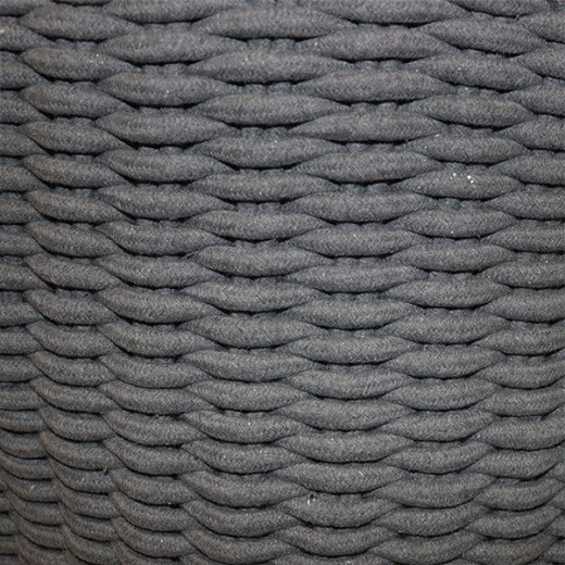 Weva ridger cotton laundry basket with leather handle, dark grey
