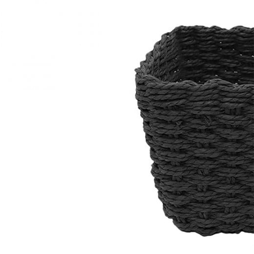 Weva spectrum faux rattan storage basket set, 2 pcs ,black