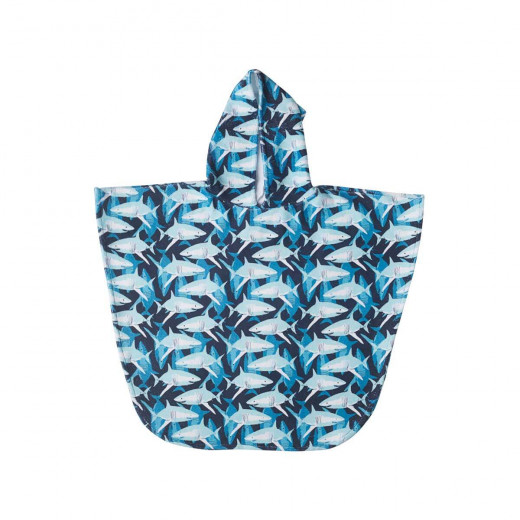 Slipstop Jack Poncho Towel for Kids, Shark Design