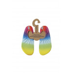 Slipstop Girls Non-slip Pool Shoes, Rainbow Color, L Size