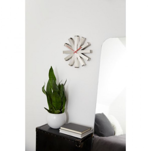 Umbra ribbonwood wall clock, grey color