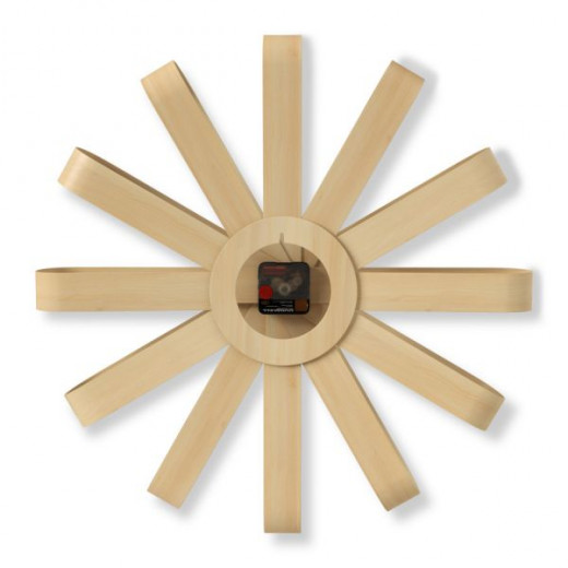 Umbra ribbonwood wall clock, beige color