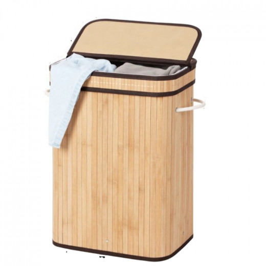 Nova Home Lorin Foldable Rectangular Laundry Basket, Beige Color