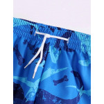 شورت سباحة للأطفال بتصميم ديناصور باللون الأزرق