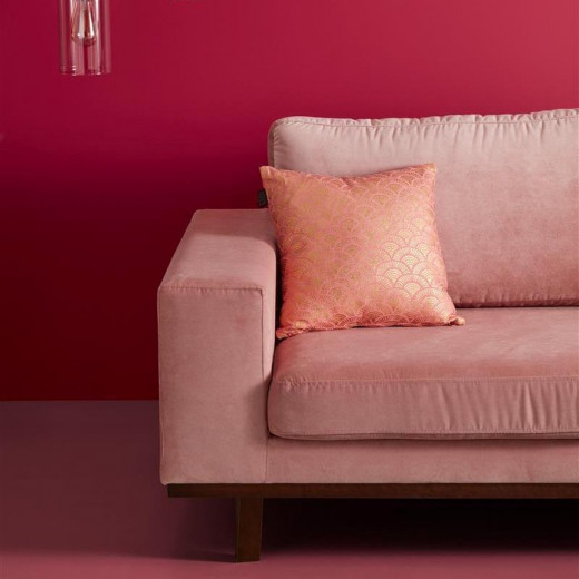 غطاء وسادة بتصميم مموج, باللون الوردي, 40*40 سم من بيدنج هاوس