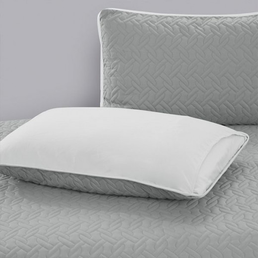 Nova home cross double face bedspread set, grey and silver color, twin size, 3 pieces