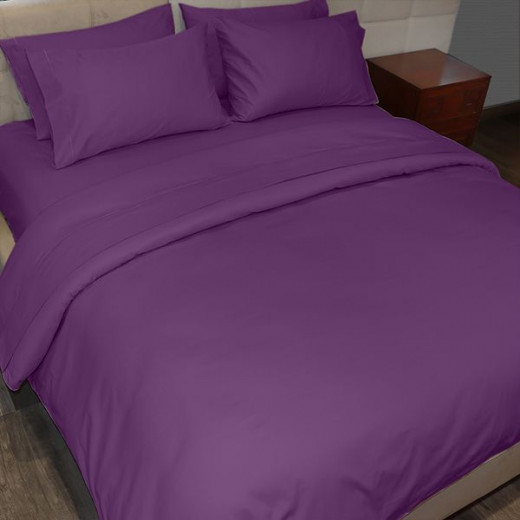 Fieldcrest plain duvet cover, cotton, dark purple color, king size