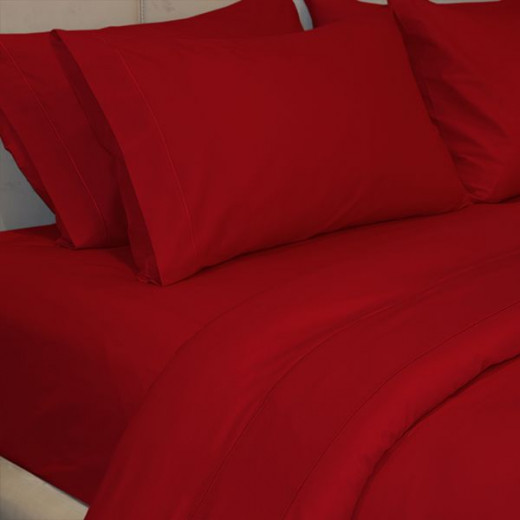 Fieldcrest plain duvet cover, cotton, red color, queen size