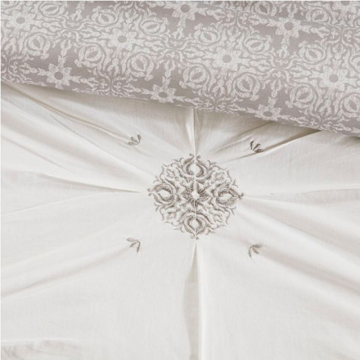 Nova home malia embroidered comforter set, ivory color, king size, 7 pieces