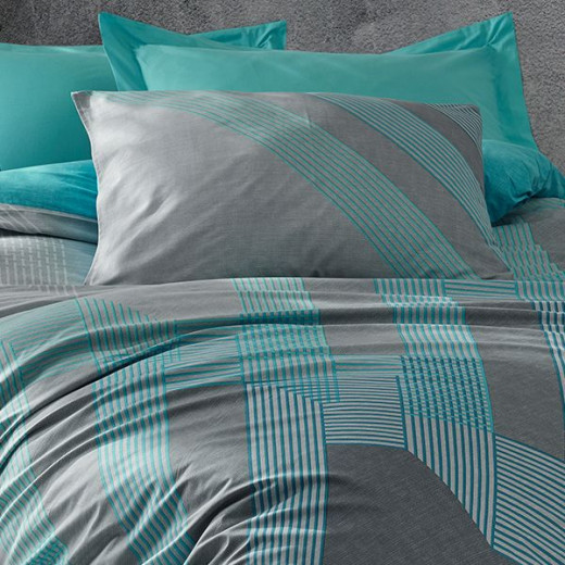 Nova home river printed comforter set, grey color, king size, 6 pieces
