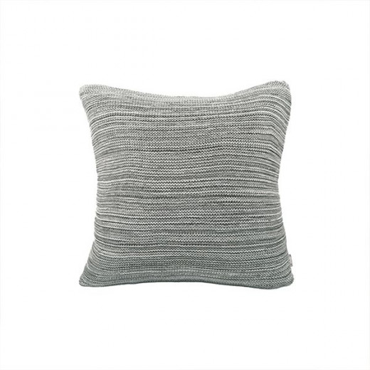 Nova home marled hand knitted cushion cover, green and natural color