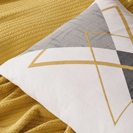 Nova Home Trigon Pique Bedspread Set, Yellow Color, King Size, 4 Pieces