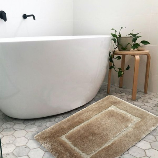 Nova Home Pearl Bath Mat, Beige Color