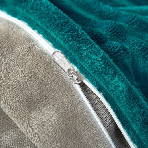 Nova home campo cordroy flannel winter duvet cover set - single/twin  - green - 3 pcs