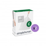 Simplehuman custom fit liners, white color, 10 to 12 liter, code c, 20 pieces