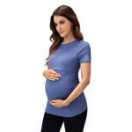Basic Maternity Nursing Blouse, Blue Color
