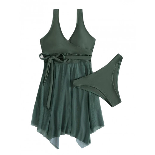 ملابس سباحة, باللون الأخضر, قطعتين