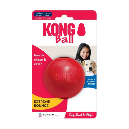 كرة لعب, باللون الأحمر, حجم متوسط/كبير من كونج
