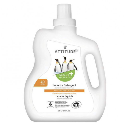 Attitude Citrus Zest Laundry Detergent, 2 Liter