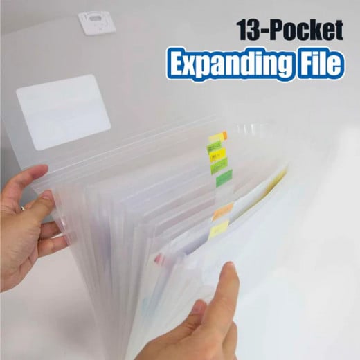 Bazic Expanding File Letter Size Translucent Poly, 13 Pocket