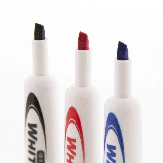 Bazic Chisel Tip Dry Erase Markers, Assorted Color, 3Pack