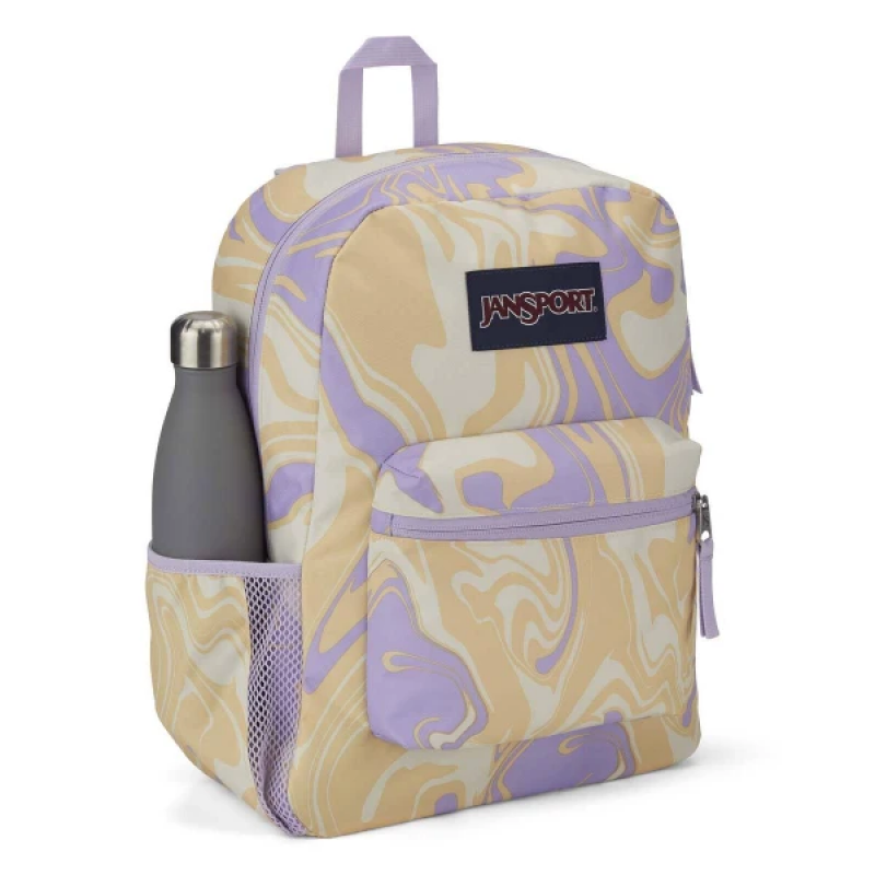 Jansport Cross Town Backpack, Hydrodip Design, Violet, Beige And White ...