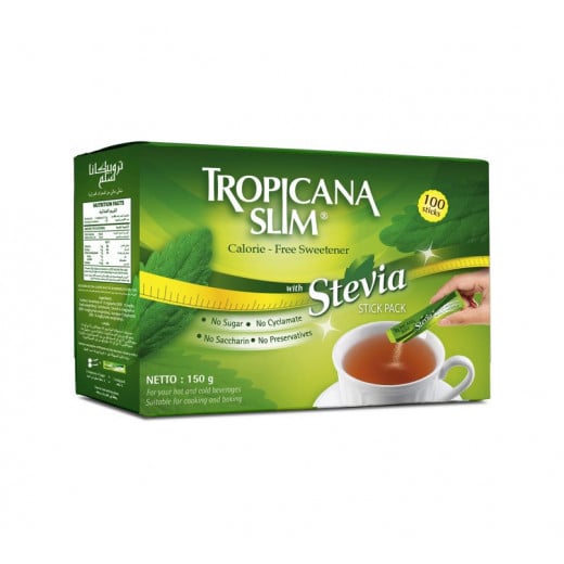 Tropicana Slim Zero Calories Stevia Sweetener, 100 Pieces