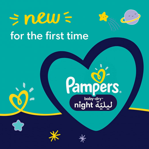 Pampers Baby Dry Night Diapers, Size 4, 10-15kg, 74 Diapers