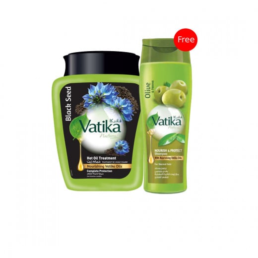Vatika Hot Oil Treatment Cream, Black Seed, 1000 Gram + Olive & Henna Shampoo, 200 Ml Free
