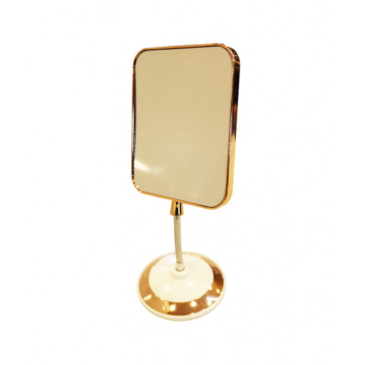 Table Mirror With Stand, Gold Color