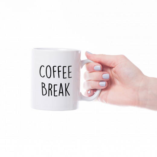 Dumyah Coffee Mug, Coffe Break Design, White Color
