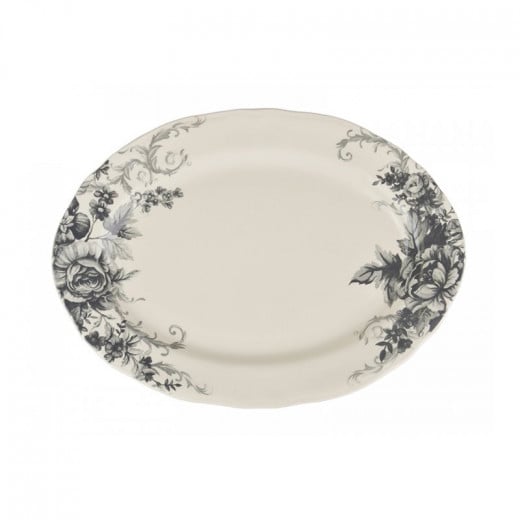Claytan Gorgeous Oval Plate, Grey Color, 35.5 Cm