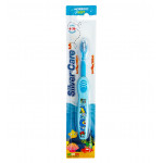 فرشاة أسنان ناعمة للأطفال مع غطاء, باللون الأزرق, 3-36 شهر من سيلفر كير