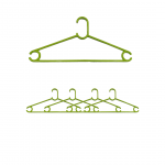 Non Slip Plastic Hanger, Green Color, 5 Pieces