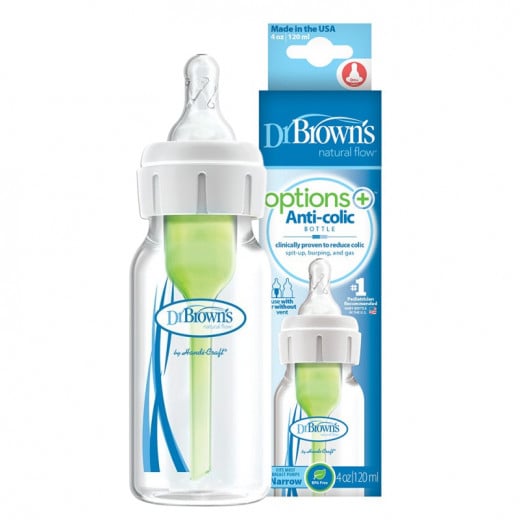 Dr. Brown’s Natural Flow Options+, Anti-Colic Baby Bottle, 120 ml
