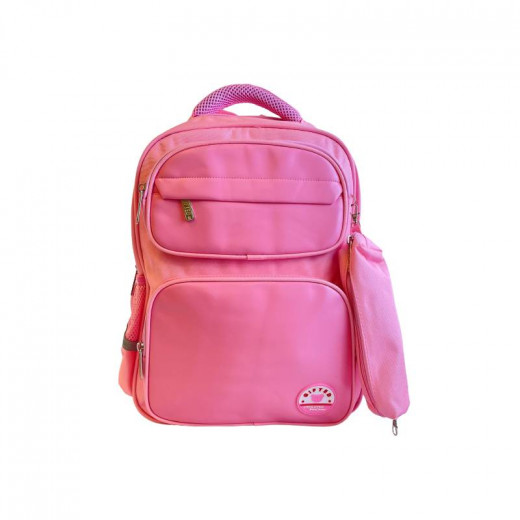 حقيبة مدرسية مع مقلمة، باللون الزهري، 40 سم من أميجو