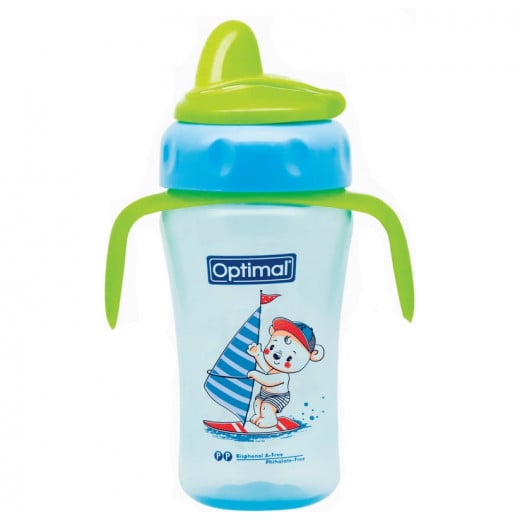 Optimal Silicone Spout Bottle With Handle, Blue Color, 270 Ml
