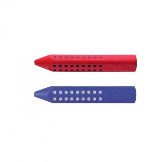 Faber- Castell Erasers PVC Free Pencil shape Red/Blue