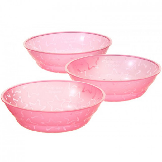 Tommee Tippee Basics Bowls x3, Pink