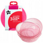 Tommee Tippee Basics Bowls x3, Pink