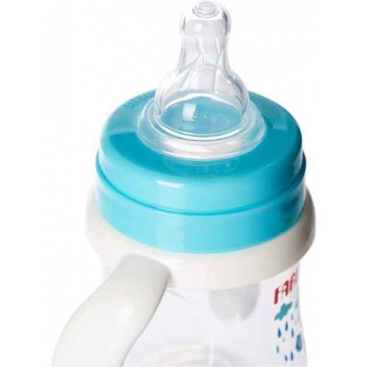 Farlin Wide Neck Baby Bottles With Handle, 150 Ml, Blue Color