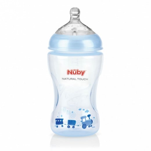 Nuby Natural Touch Polypropylene Bottle 330 ml (Blue)