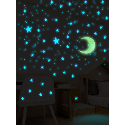 زينة باضاءة للحائط بتصميم النجوم و القمر, 103 قطعة